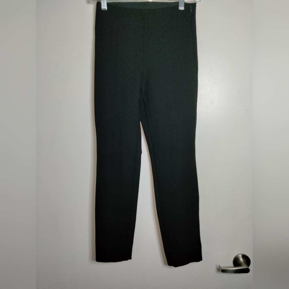 Quince (Size S) Classic Black Stretch Vent Hem Hidden Side Zip Ankle Crop Pants